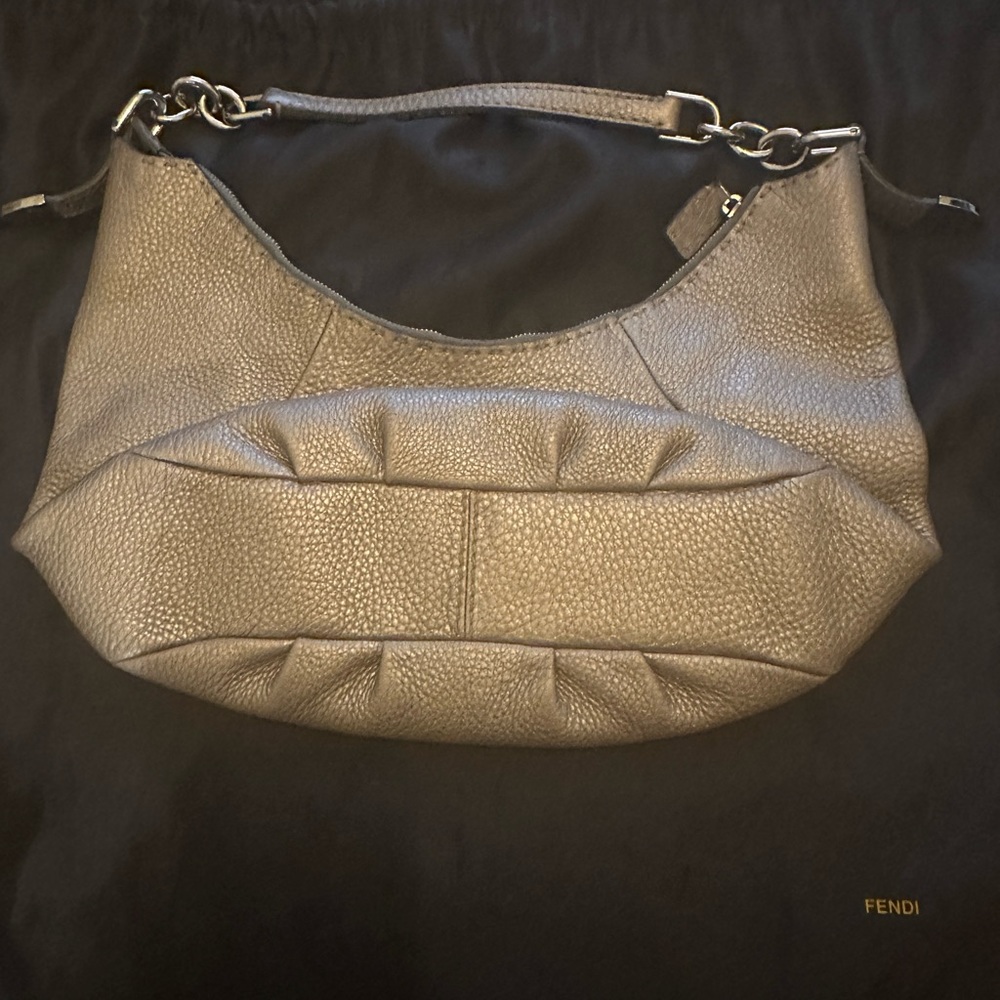 Fendi Metallic Silver Leather Hobo - Picture 16 of 16